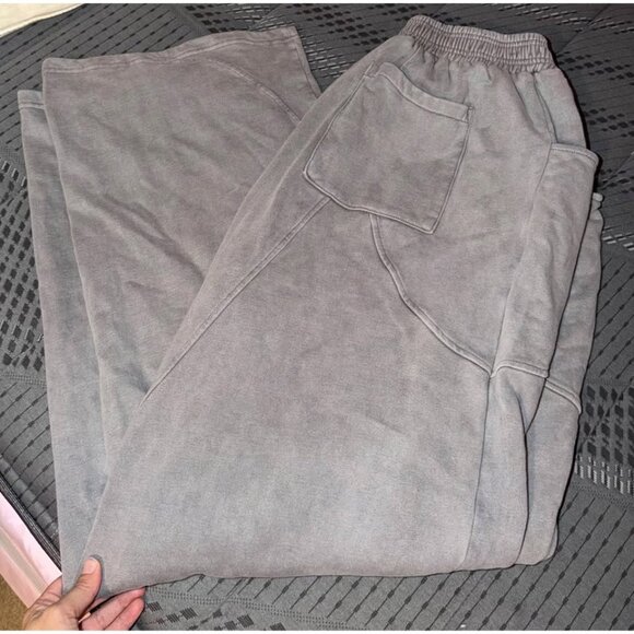 Teo wide leg, 100% cotton, heavy sweatpants. Men’s XL. Gray - Picture 5 of 6